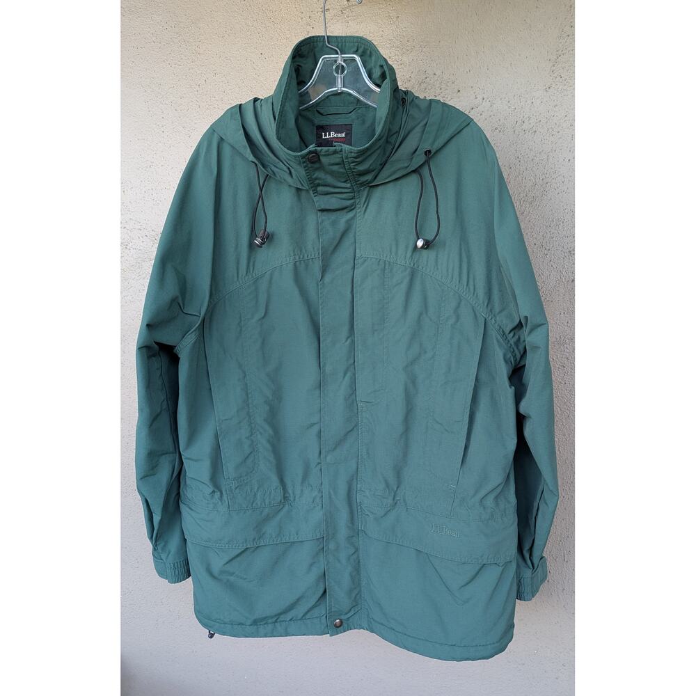 💜 L.L. Bean Outdoors Field Jacket – Forest Green Hooded | Men’s M